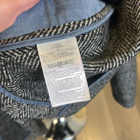 Gap Wool Blend Herringbone Sport Coat Blazer Single Button Men’s Size L Tall - Picture 8 of 16